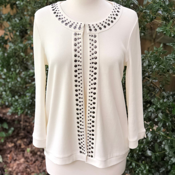 Rafaella Sweaters - NWOT Cream Studded Sweater